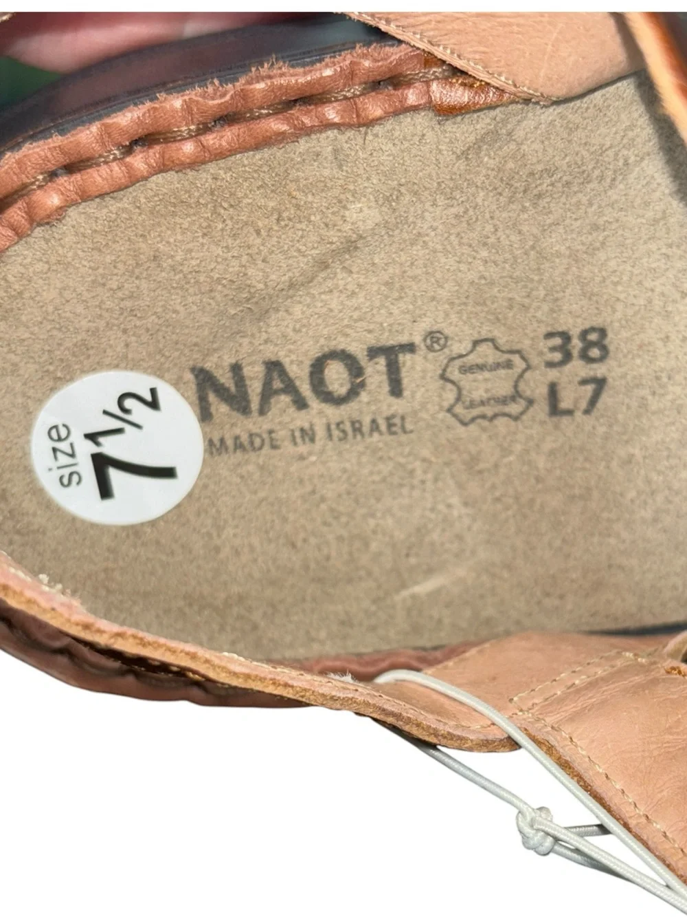 Naot Lamego Metallic Mocha Rose Gold Leather Adjustable Strap Sandals NWOT Sz 38